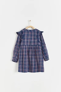 Beli Flannel Ruffle Dress