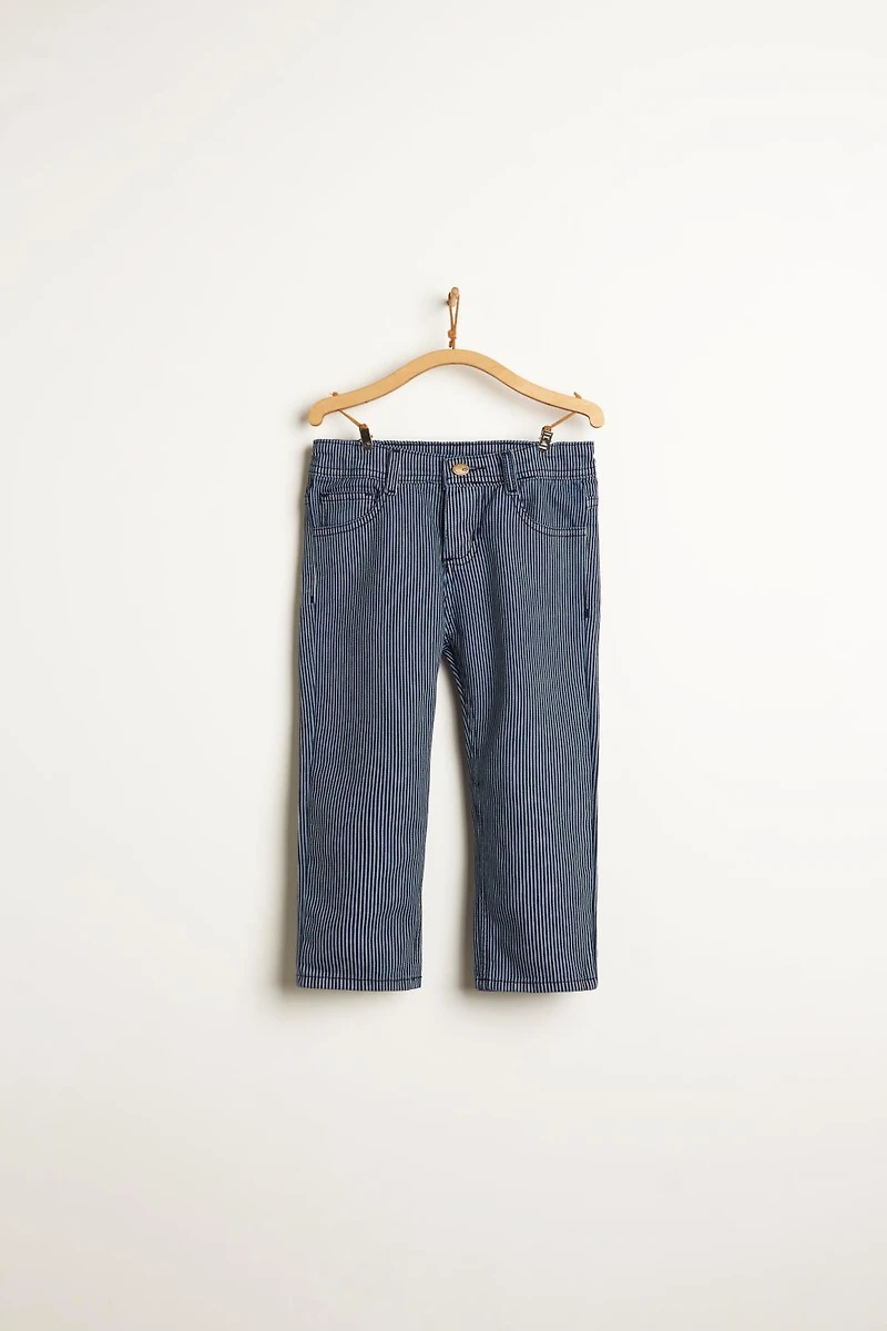 Denim stripes pants