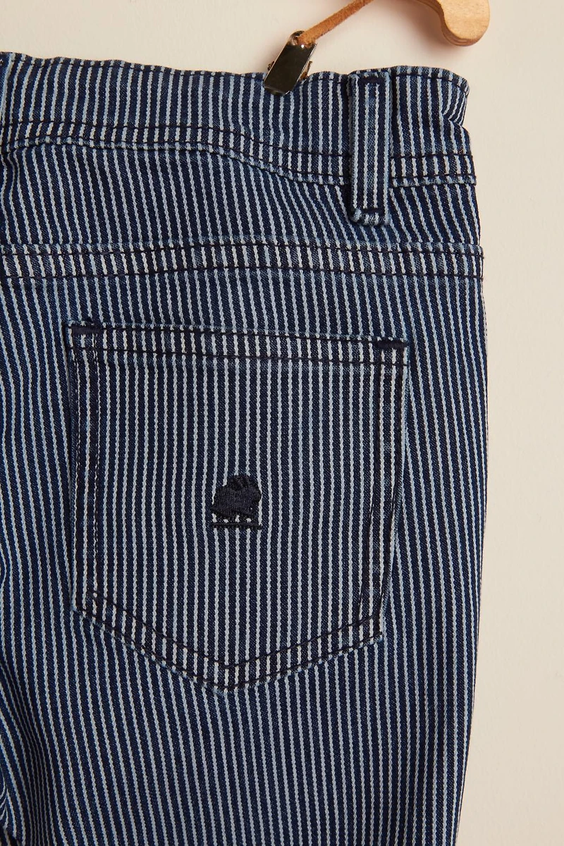 Denim stripes pants