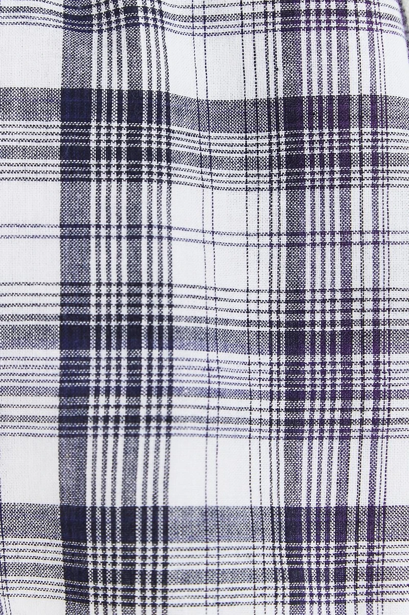 Linen Plaid Harem Shorts