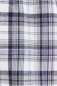 Linen Plaid Harem Shorts