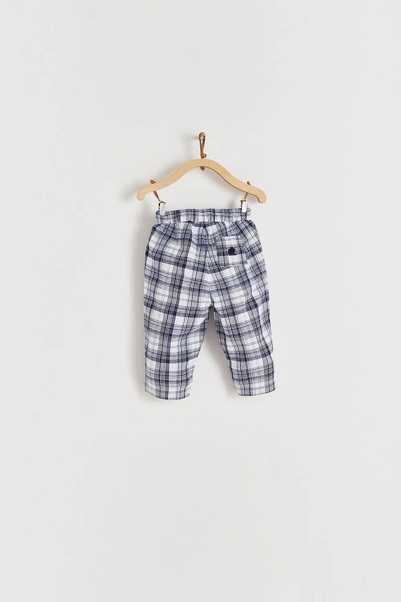 Linen Plaid Baby Pants