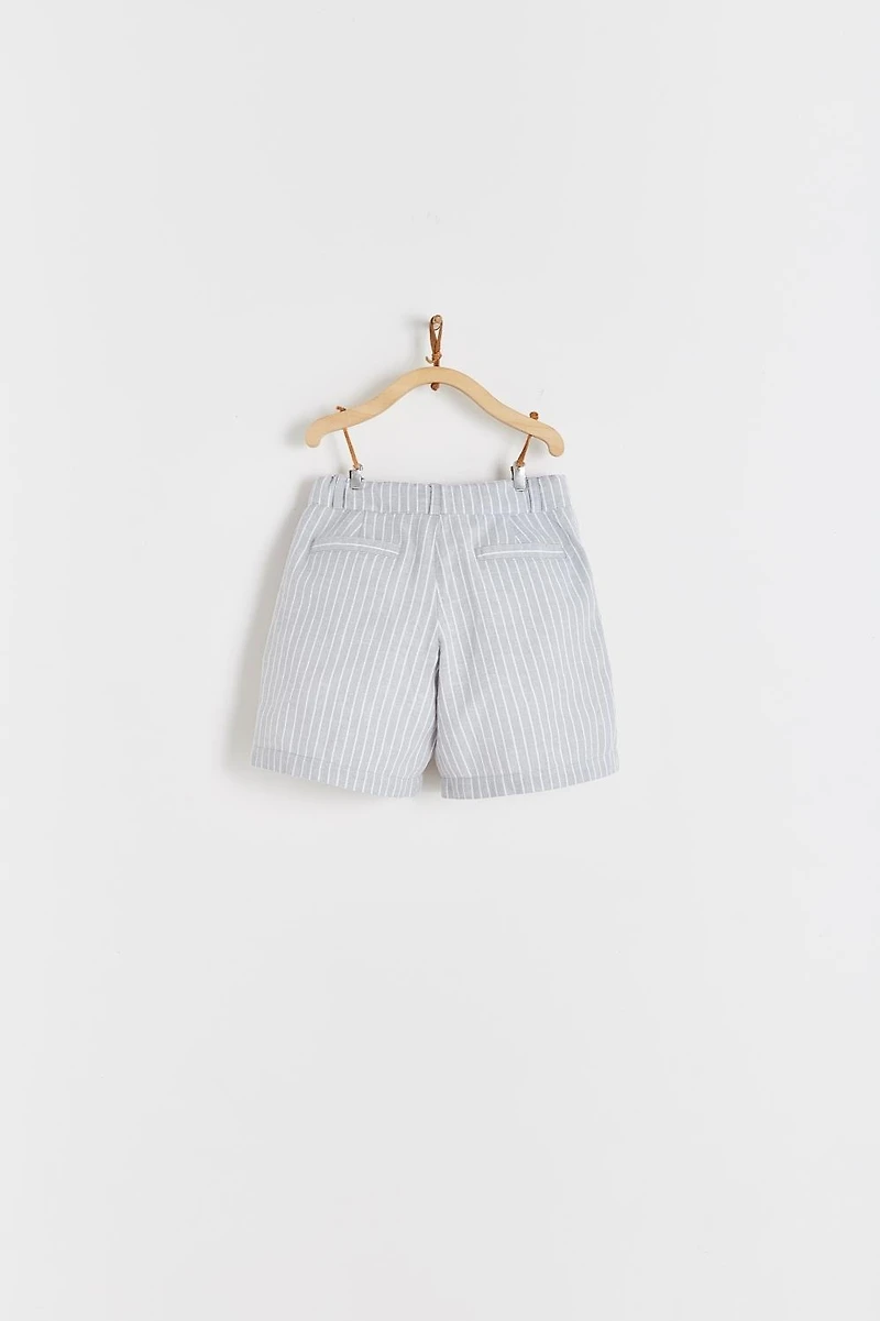 Grey Linen Bermuda