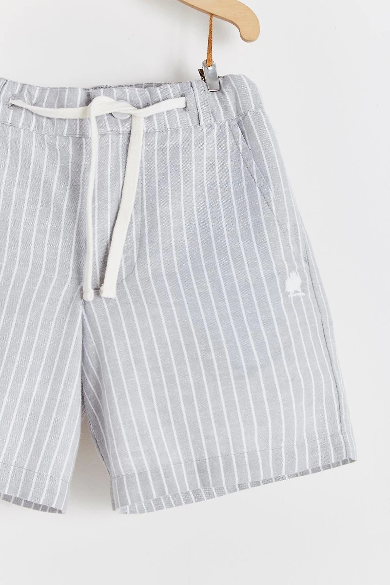 Grey Linen Bermuda