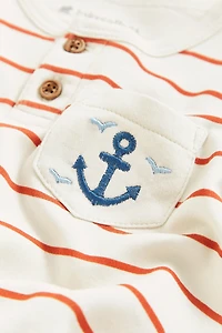 Striped Short Pocket Romper
