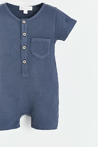 Waffle Short Romper