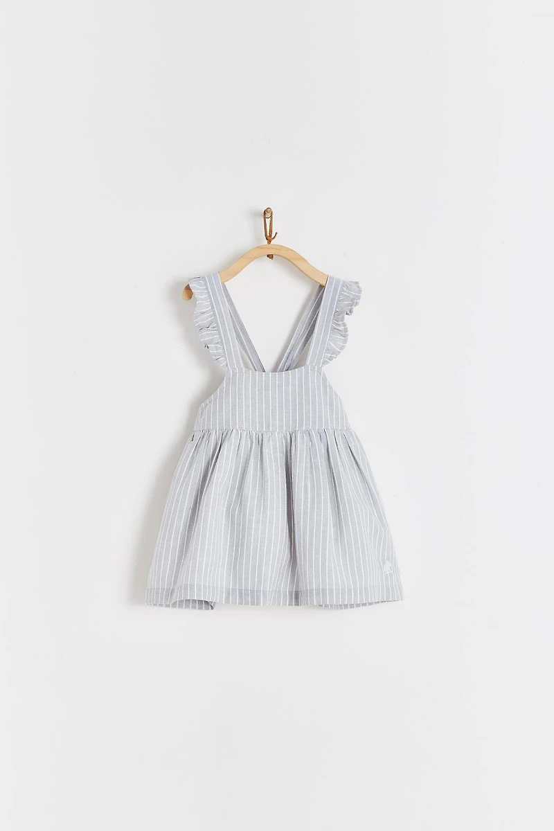 Grey Linen Baby Dress