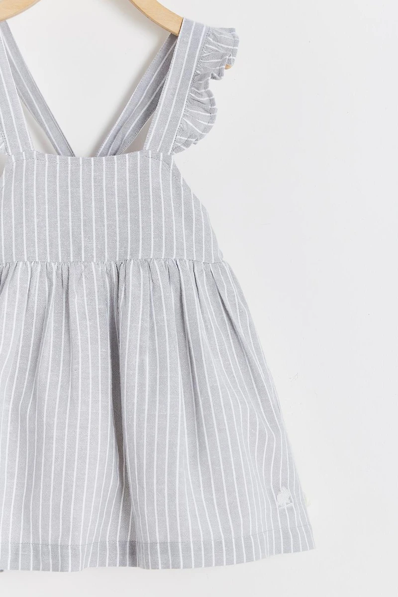 Grey Linen Baby Dress