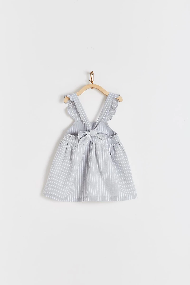 Grey Linen Baby Dress
