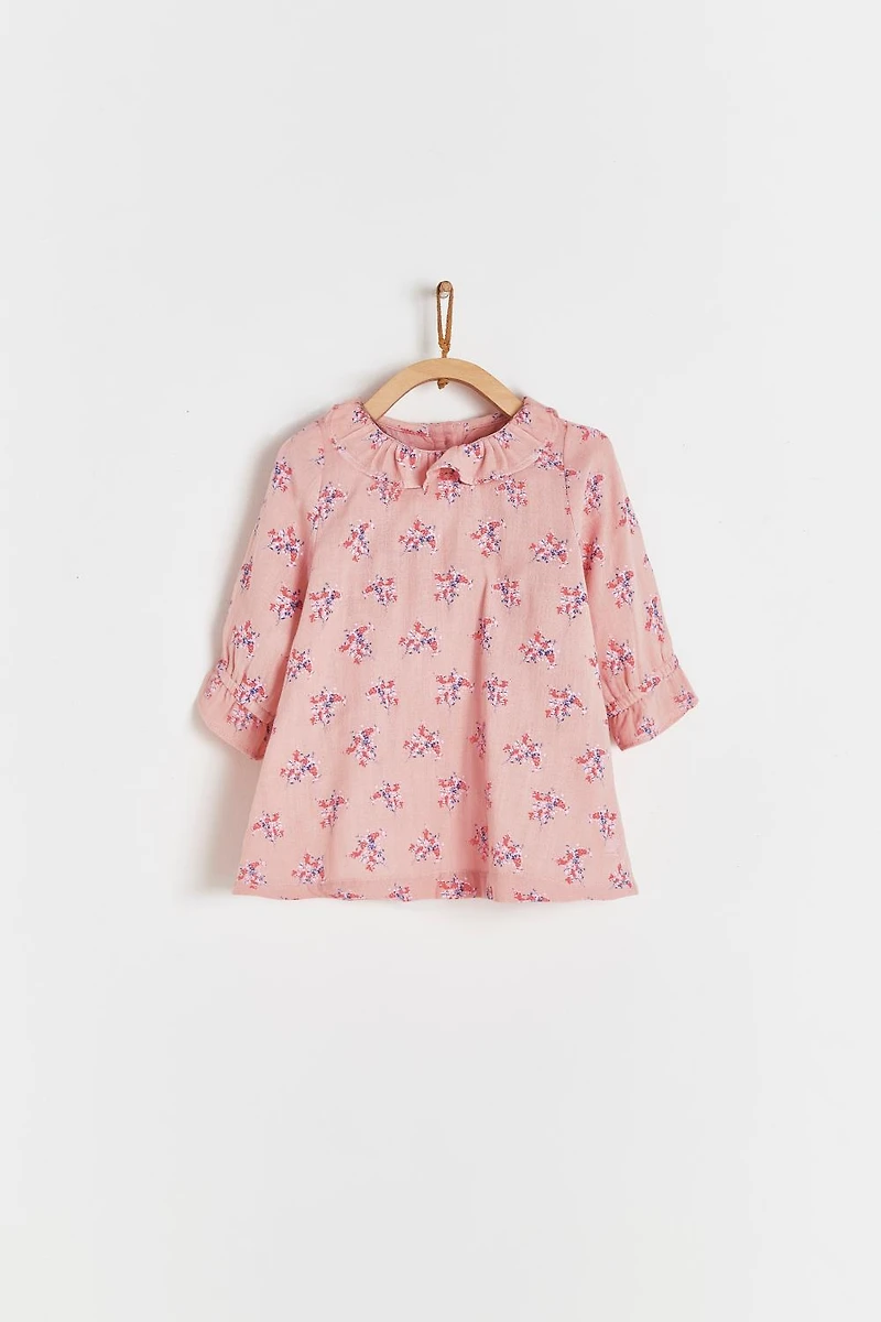 Plumas Long Sleeve Ruffle Dress