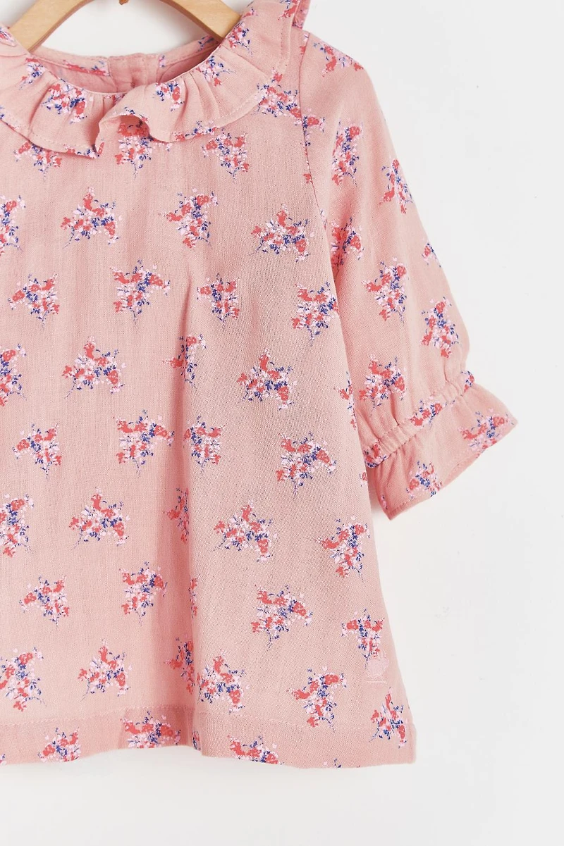 Plumas Long Sleeve Ruffle Dress