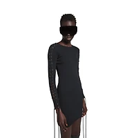 lace-up long sleeve dress