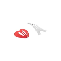 bazaar paris heart snap clip set