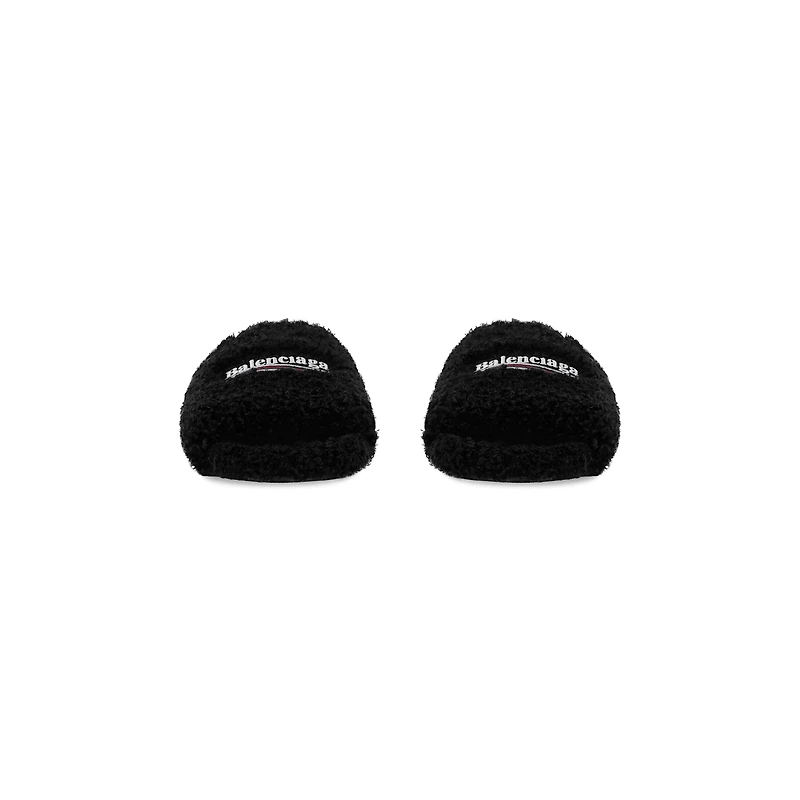 furry slide sandal