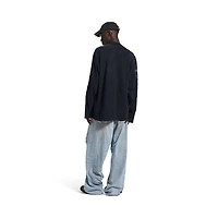 transparent tape shifted oversized long sleeve t-shirt