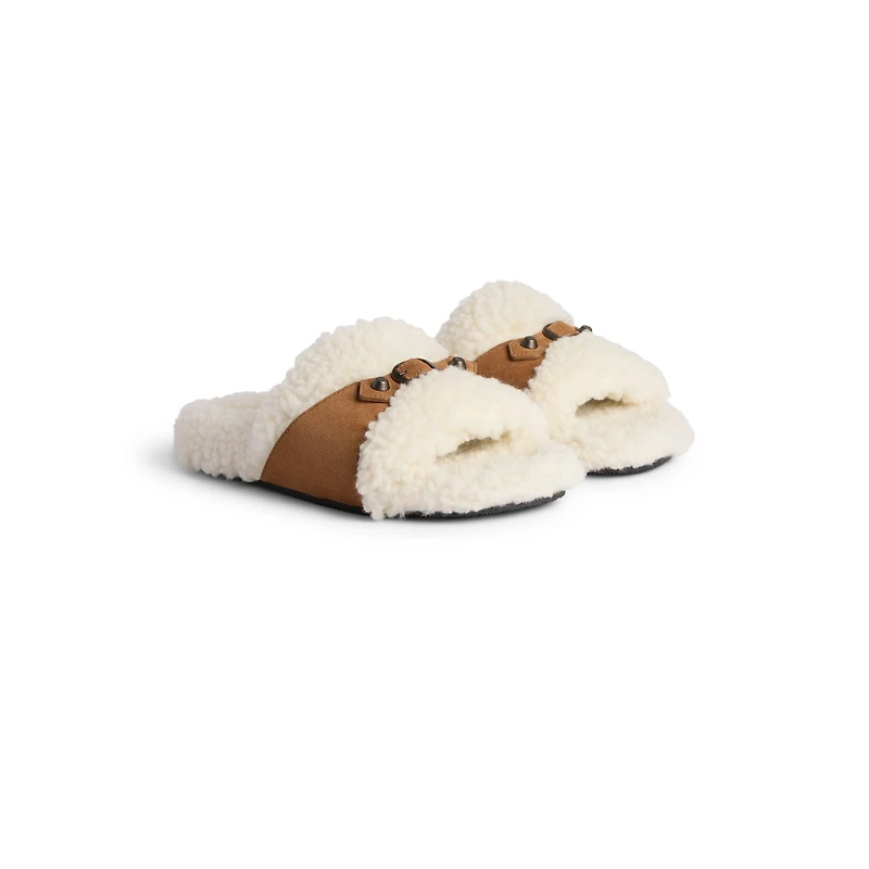 furry slide sandal