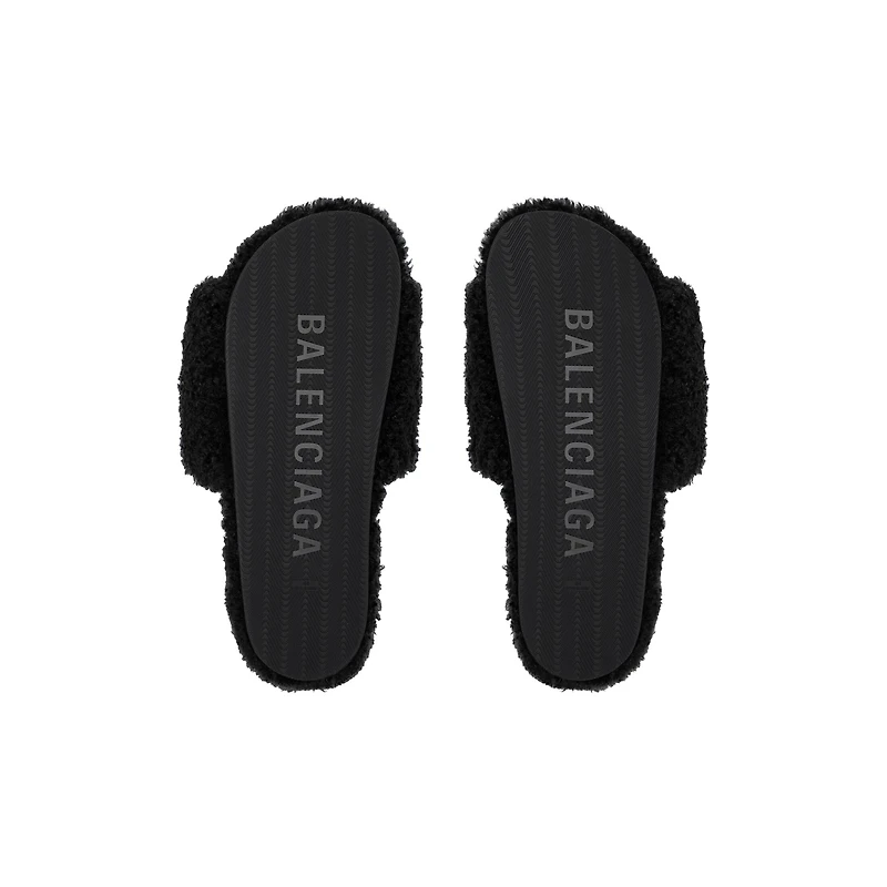 furry slide sandal