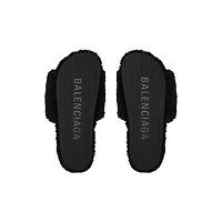 furry slide sandal