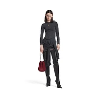 corseted zip-up hoodie