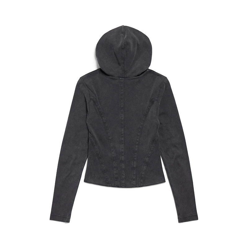 corseted zip-up hoodie