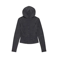corseted zip-up hoodie