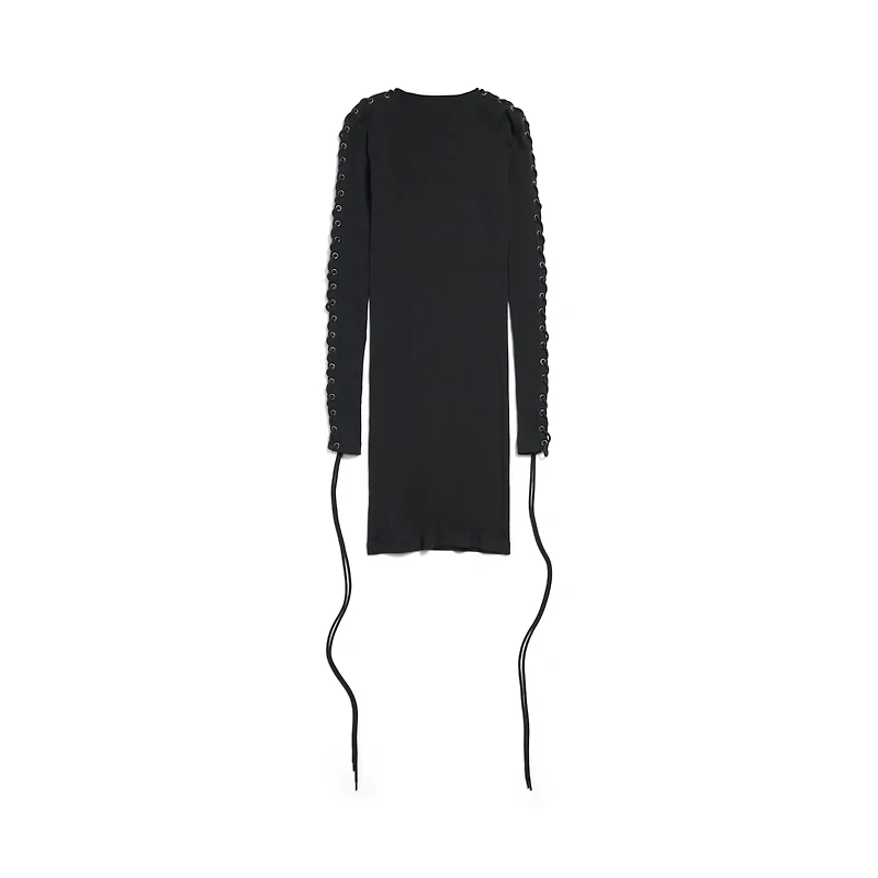 lace-up long sleeve dress