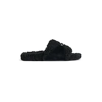 furry slide sandal