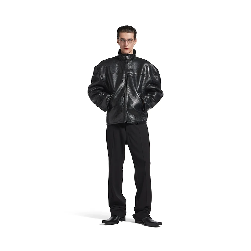 shearling zip-up jacket