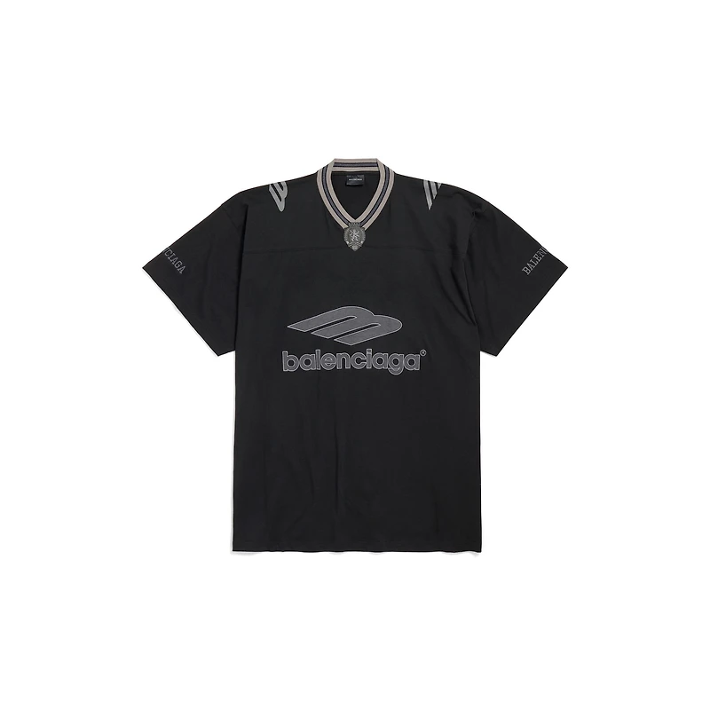 3b football v-neck t-shirt oversized