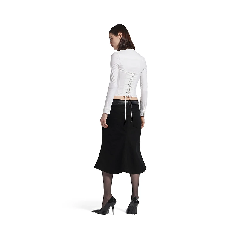 godet midi skirt