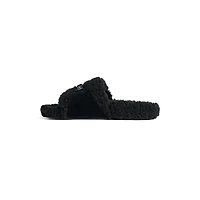 furry slide sandal
