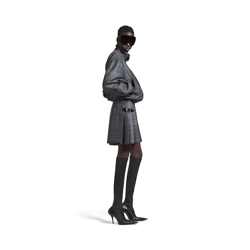 pleated mini skirt