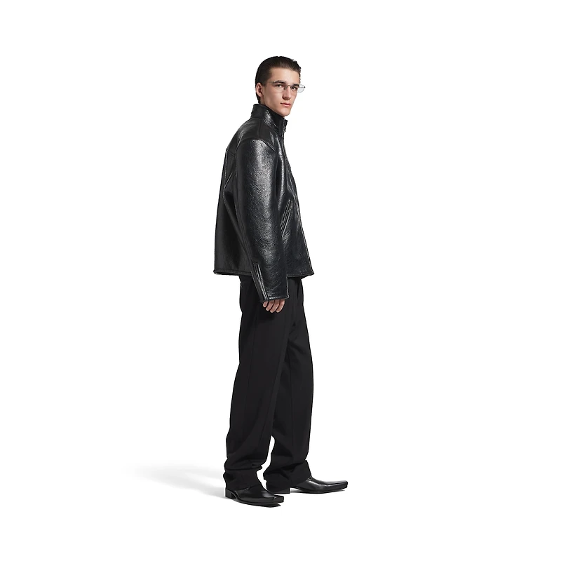 shearling zip-up jacket