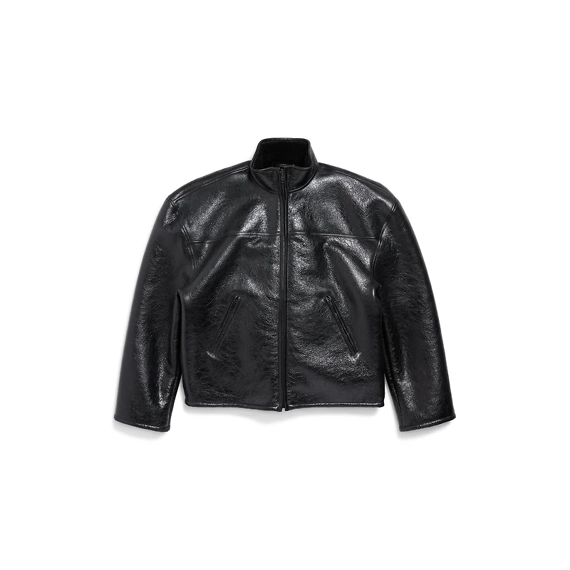 shearling zip-up jacket