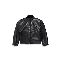 shearling zip-up jacket