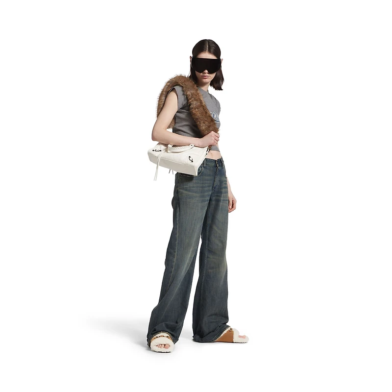 furry slide sandal