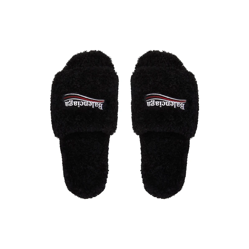 furry slide sandal