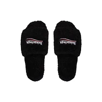 furry slide sandal