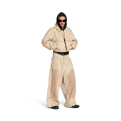 cropped hooded workwear jacket