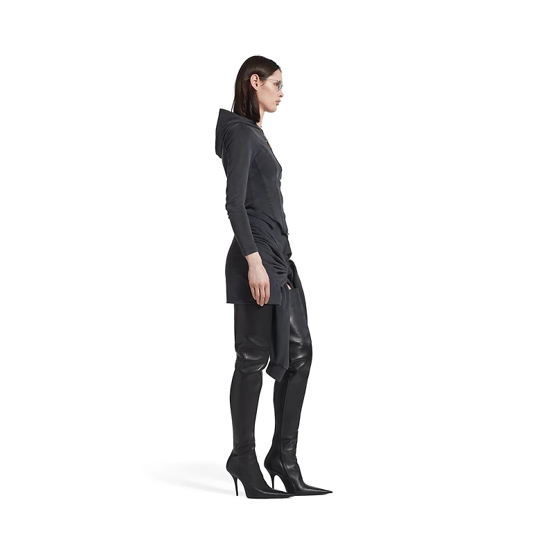 corseted zip-up hoodie