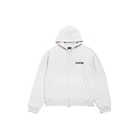 masking tape oversized zip-up hoodie