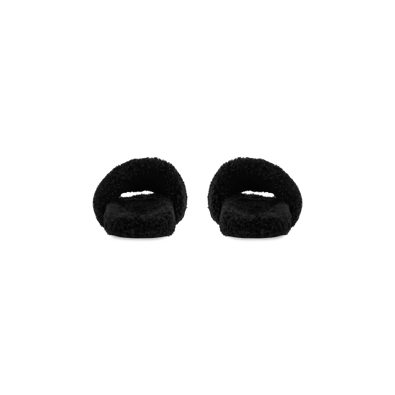 furry slide sandal