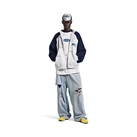 banana raglan oversized zip-up hoodie