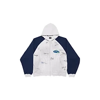 banana raglan oversized zip-up hoodie