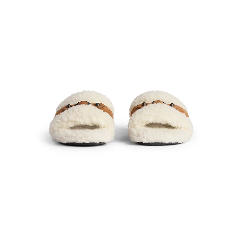 furry slide sandal