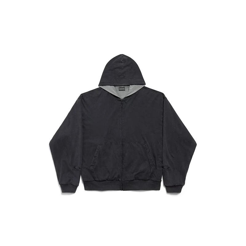 balenciaga back reversible zip-up hoodie