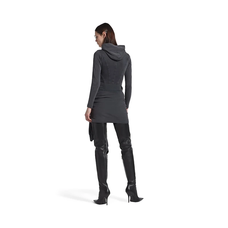 corseted zip-up hoodie
