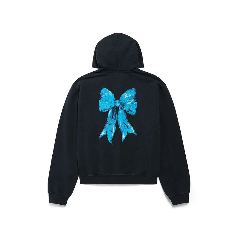 bow zip-up hoodie regular fit