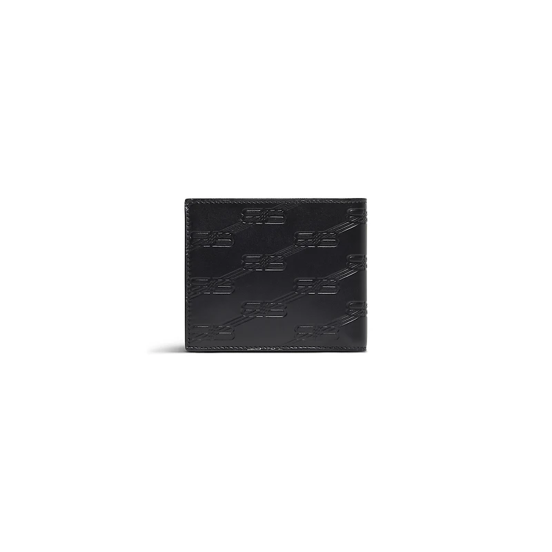 embossed monogram square folded wallet box