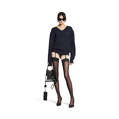 laurel classic inside-out v-neck sweater
